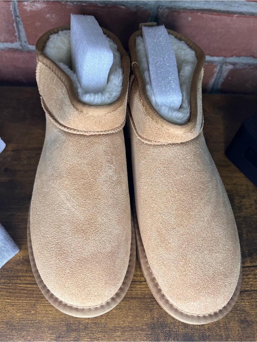 Men's Suede Fleece-Lined Ankle Boots - Tan